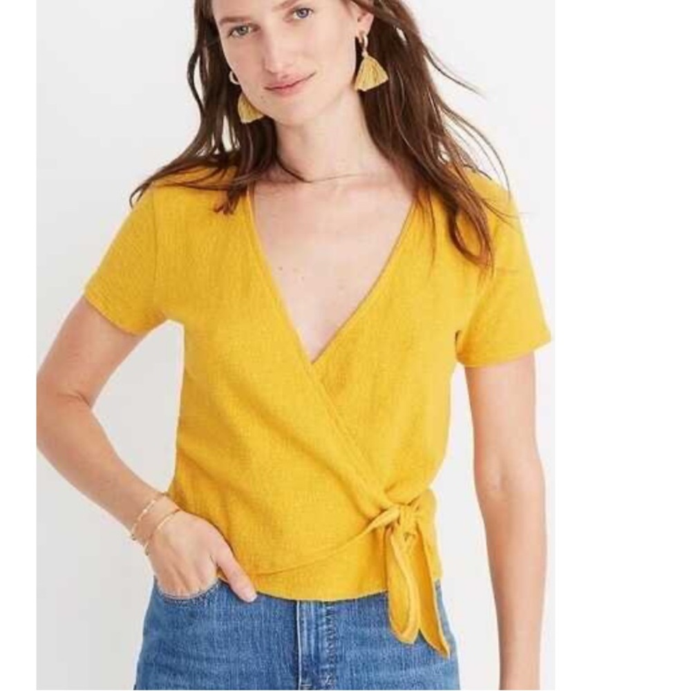 Madewell Texture & Thread Wrap Top